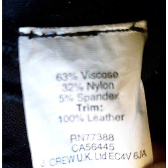 J. Crew Black Viscose Blend Leggings with Genuine Leather Trim Size 6 EUC - Picture 10 of 10